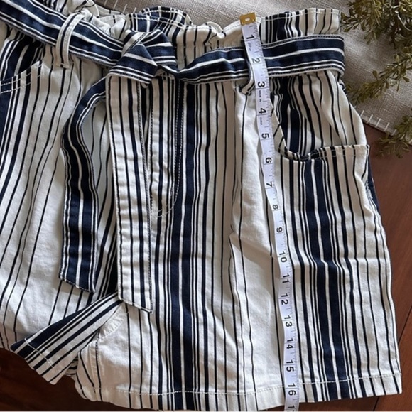 High Waist Shorts Blue/Cream Size 16 - Picture 3 of 5